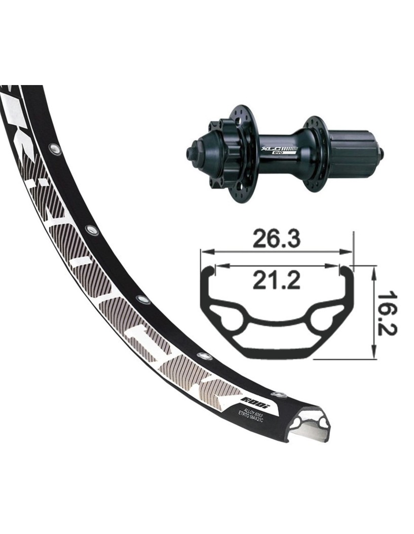 RUEDA TRASERA 26X1.9 XLC 6-AGUJEROS QR 32L