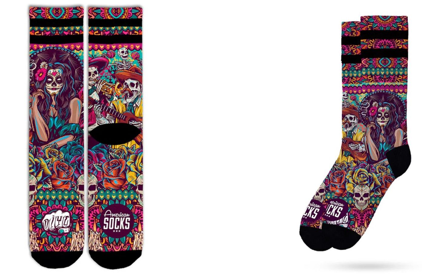 CALCETINES AMERIAN SOCKS DIA DE LOS MUERTOS - MID HIGH.jpg