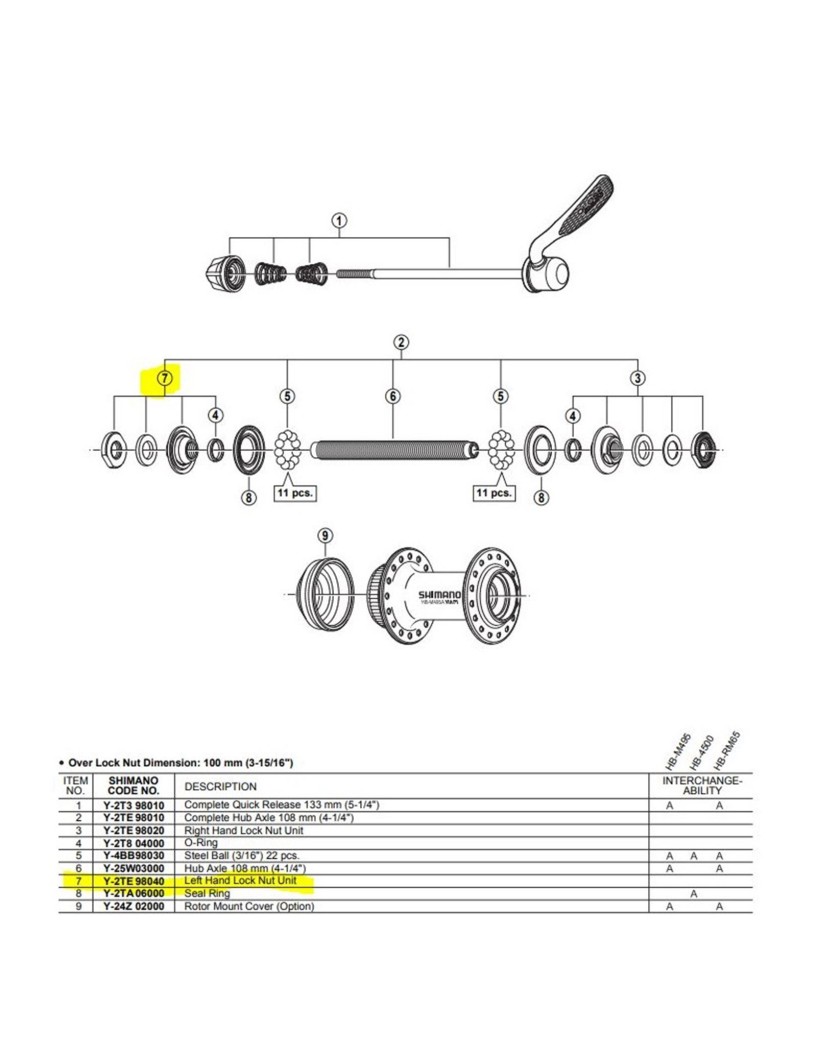 CONO IZDO.BUJE HB-495A, WH-MT500 F 275