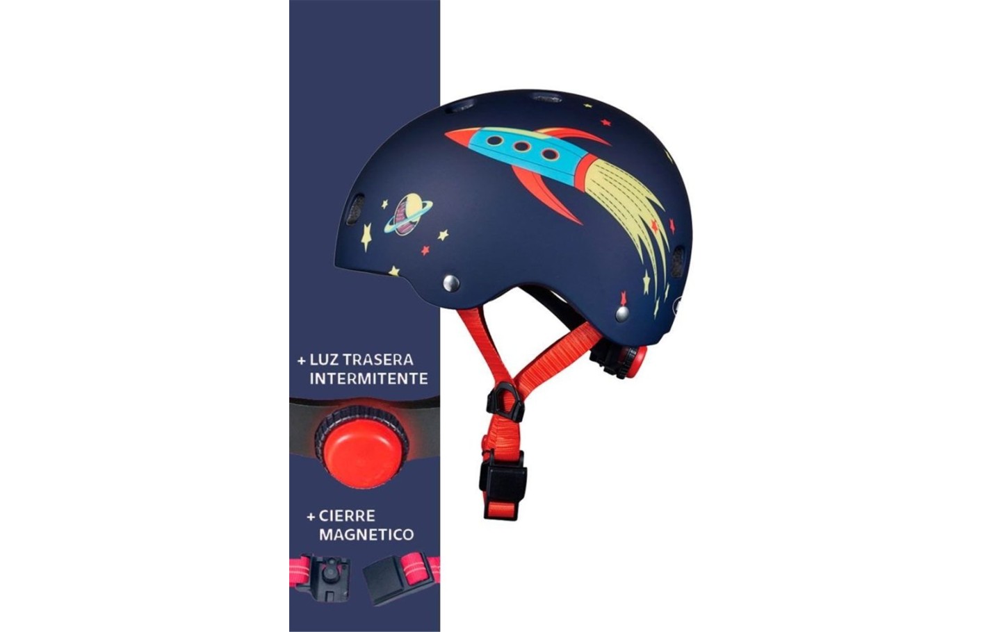 CASCO COHETE LUZ LED