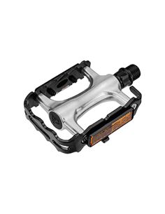 PEDAL VP MTB ALUMINIO C/REFLECTANTE, NEGRO/PLATA