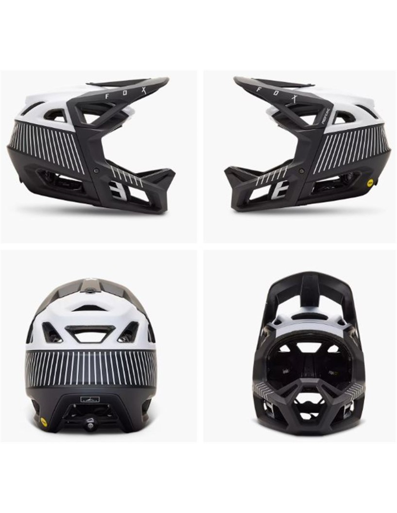 CASCO FOX PROFRAME RS MASH NEGRO/BLANCO T-M