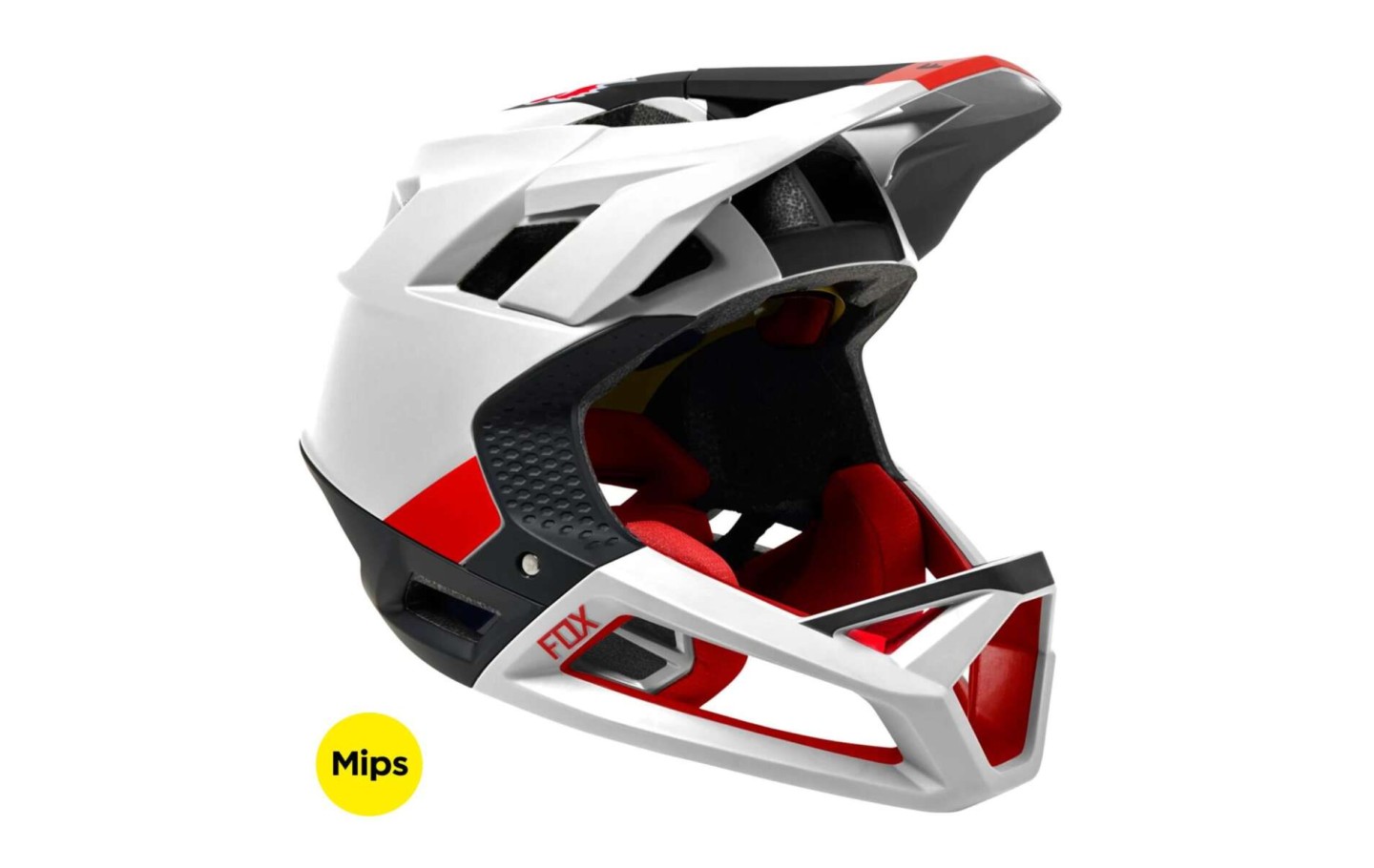 Casco fox proframe blanco/rojo
