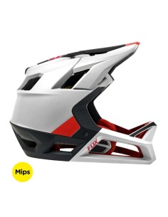Casco fox proframe blanco/rojo 2