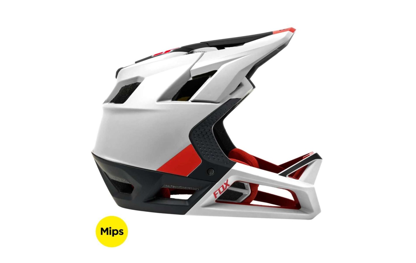 Casco fox proframe blanco/rojo