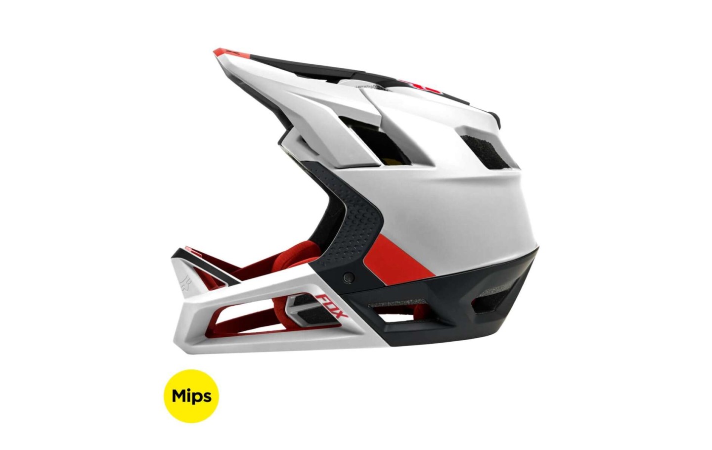 Casco fox proframe blanco/rojo