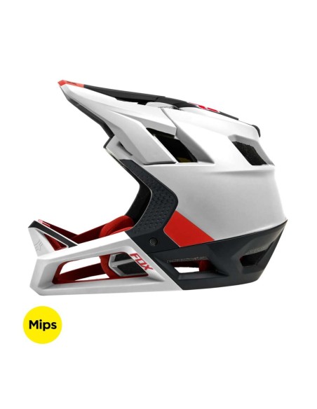 Casco fox proframe blanco/rojo