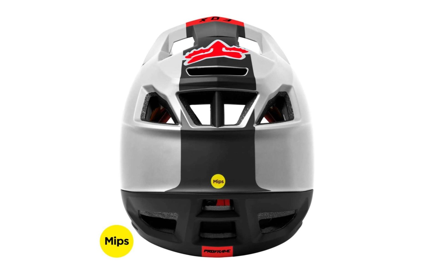 Casco fox proframe blanco/rojo