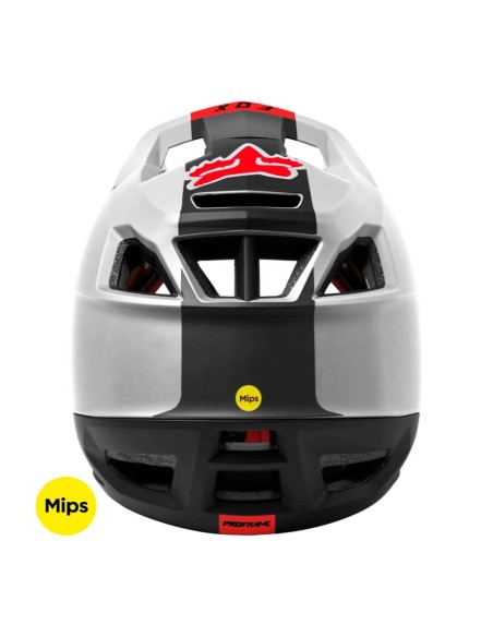 Casco fox proframe blanco/rojo