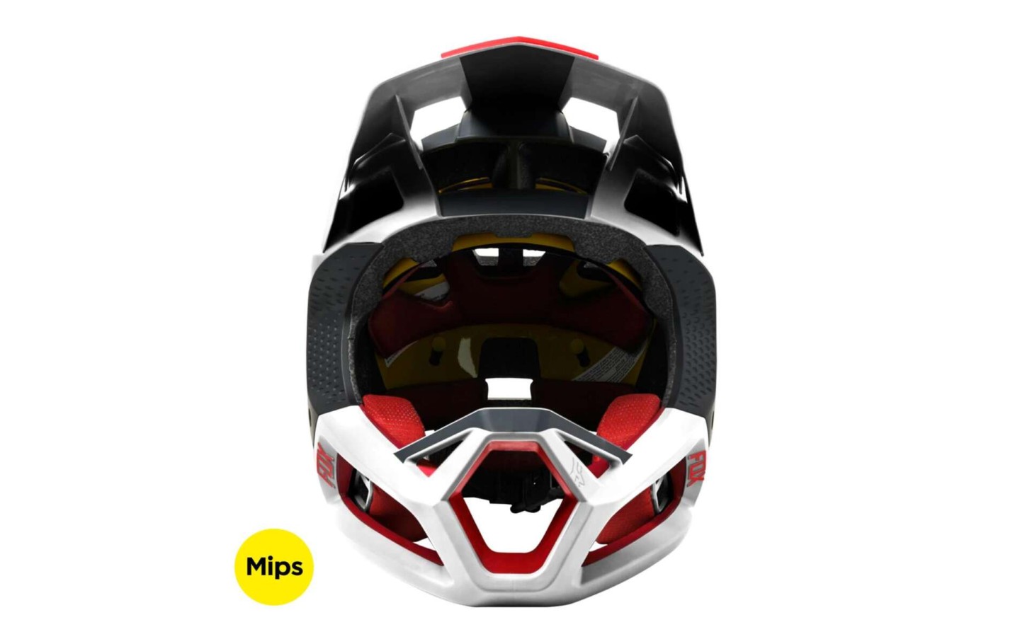 Casco fox proframe blanco/rojo