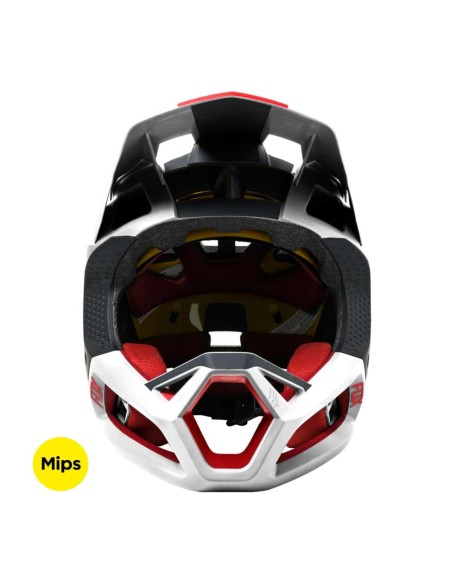 Casco fox proframe blanco/rojo