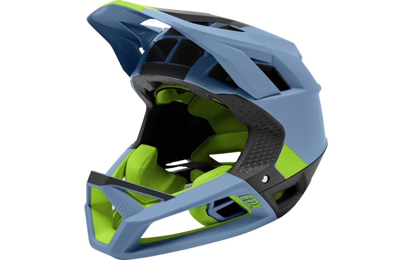 Casco fox proframe blocked azul/verde