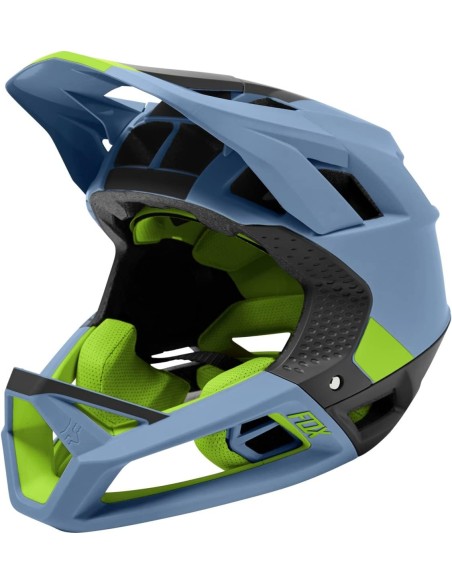 Casco fox proframe blocked azul/verde