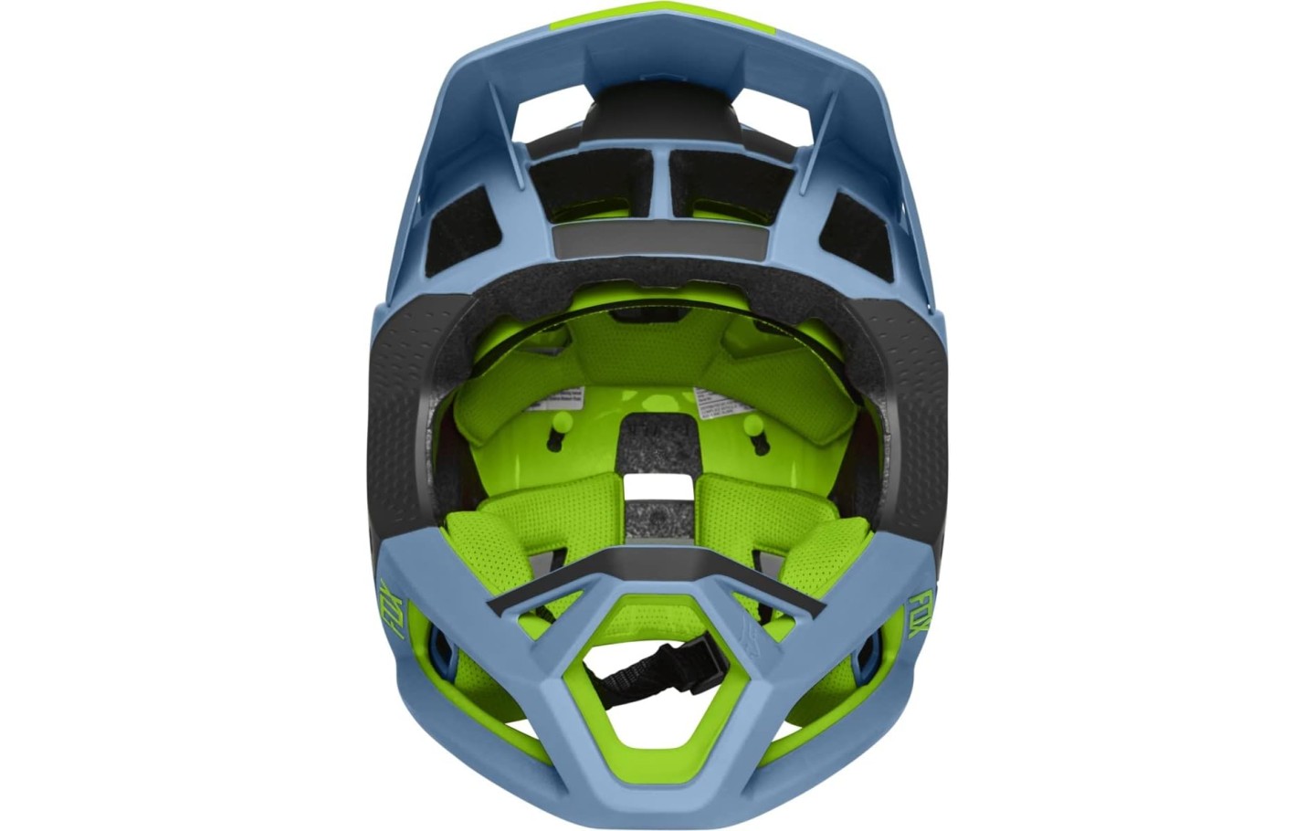 Casco fox proframe blocked azul/verde