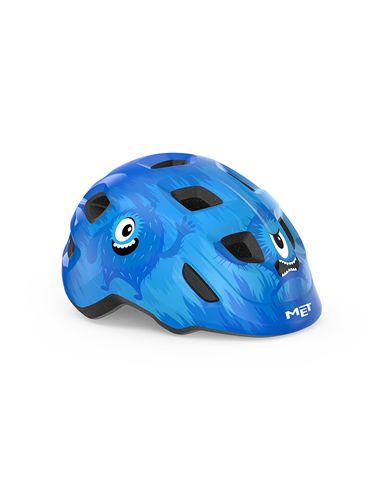 CASCO NIÑO MET HOORAY MONSTRUO AZUL BRILLO 52-56CM