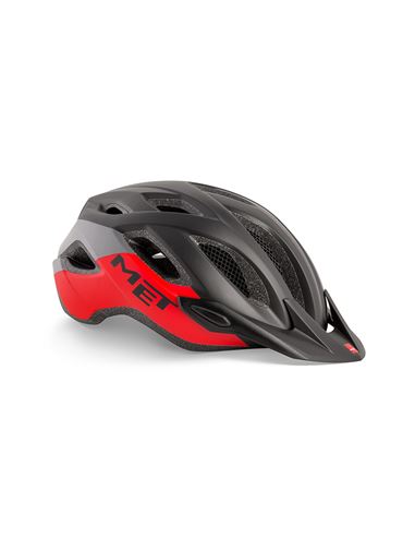 CASCO MET CROSSOVER NEGRO ROJO MATE 52-59CM