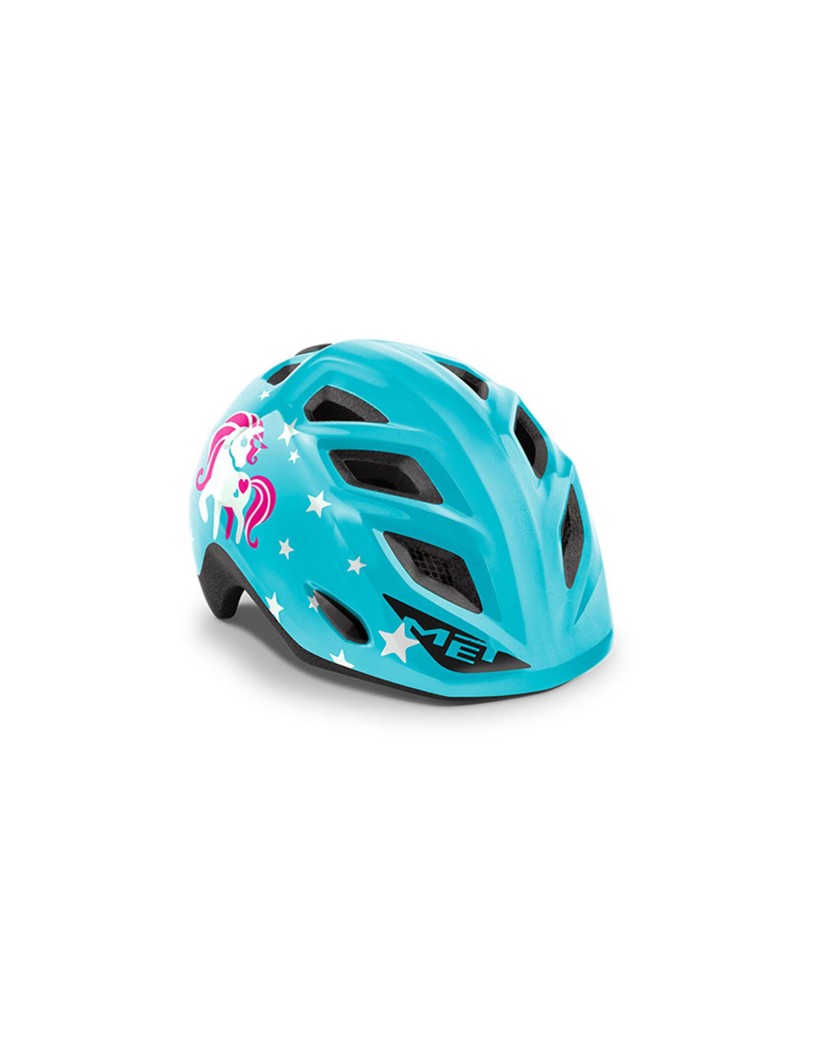 CASCO NIÑO MET ELFO AZUL UNICORNIO BRILLO 46-53