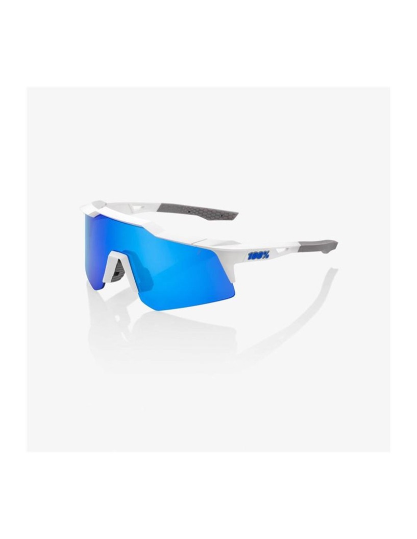 GAFAS 100% SPEEDCRAFT XS BLANCO CON LENTES ESPEJADAS AZUL