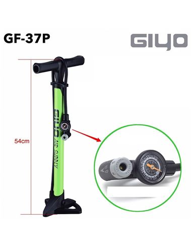 INFLADOR PIE BICICLETA GIYO GF-37P