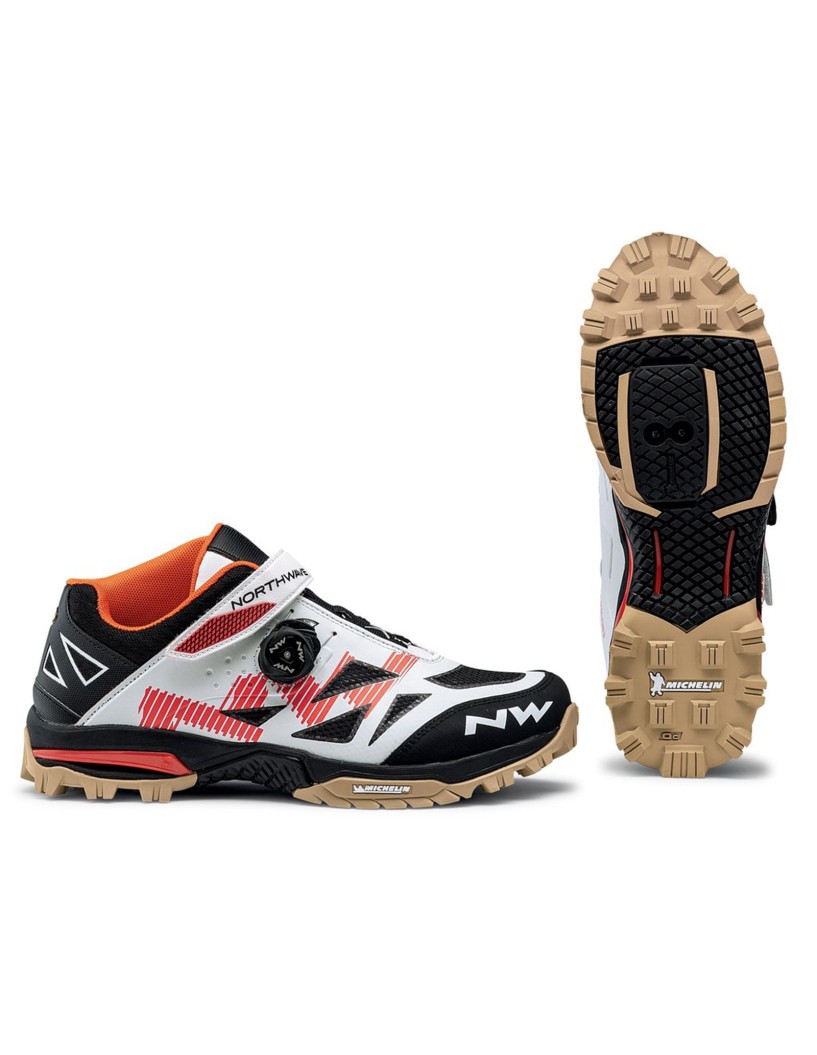 ZAPATILLAS NORTHWAVE ENDURO MID BLANCO-NARANJA MTB-AM