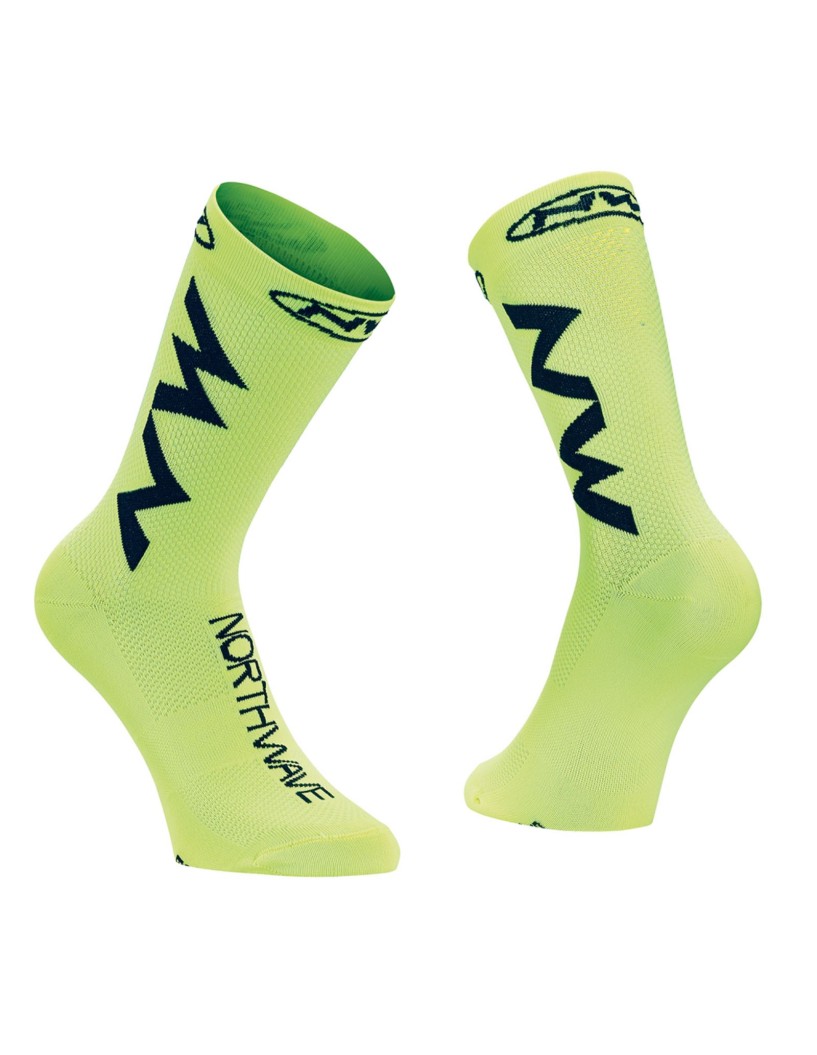 CALCETIN NORTHWAVE EXTREME AIR NEGRO-LIMA FLUOR