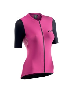 MAILLOT NORTHWAVE MANGA CORTA EXTREME WOMAN ROSA-NEGRO