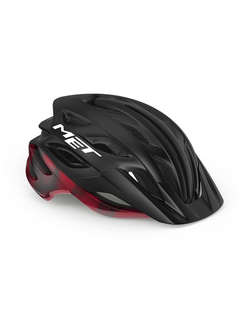 CASCO MET VELENO NEGRO ROJO MATE BRILLO T-S (52-56)